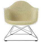 eames upholstered armchair with low wire base