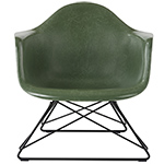 eames molded fiberglass armchair with low wire base