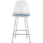 eames molded fiberglass stool with seat pad