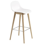 fiber stool with backrest and wood base