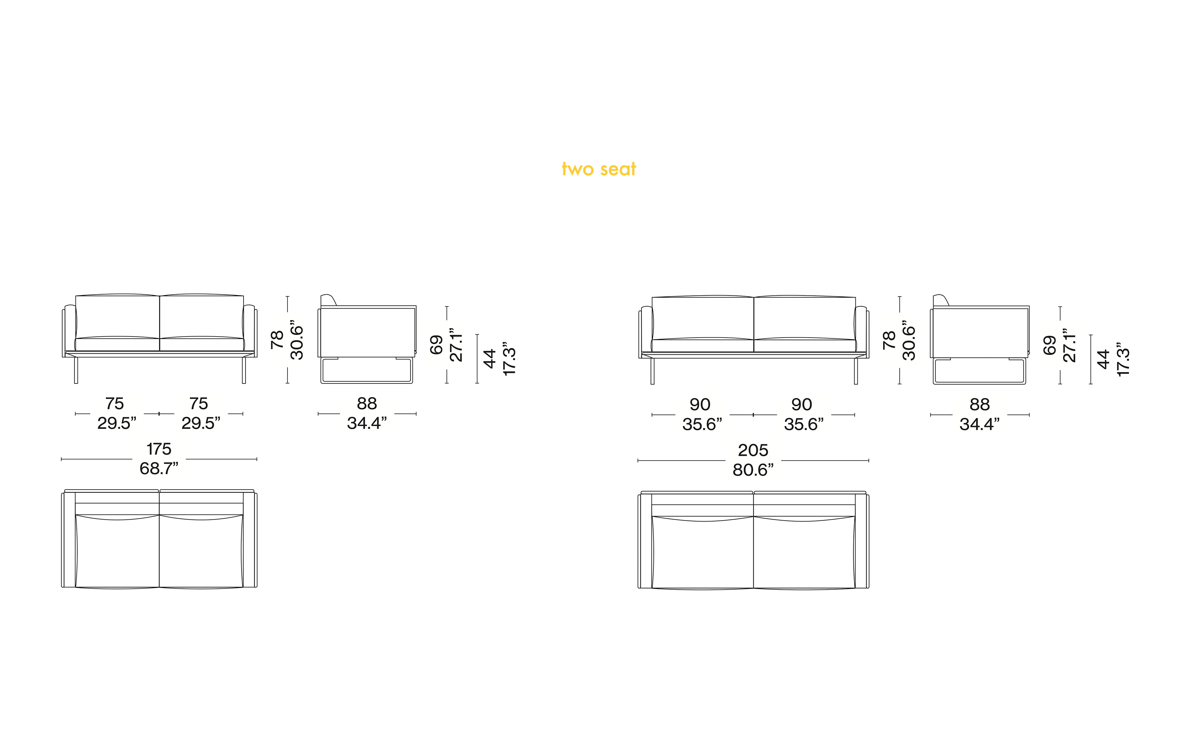 8 Sofa 2 Seater - 80.6"
