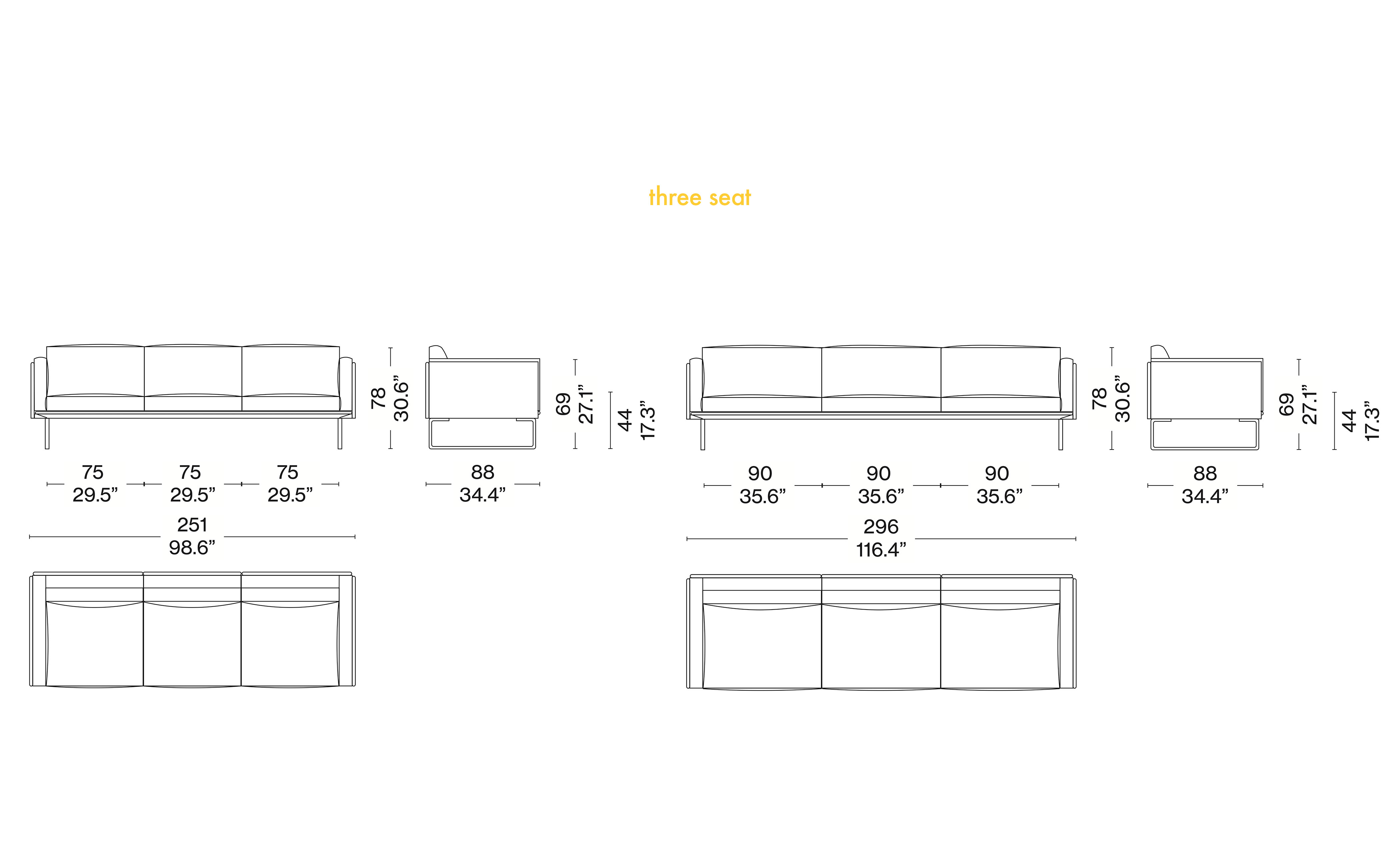 8 Sofa 3 Seater - 98.6"