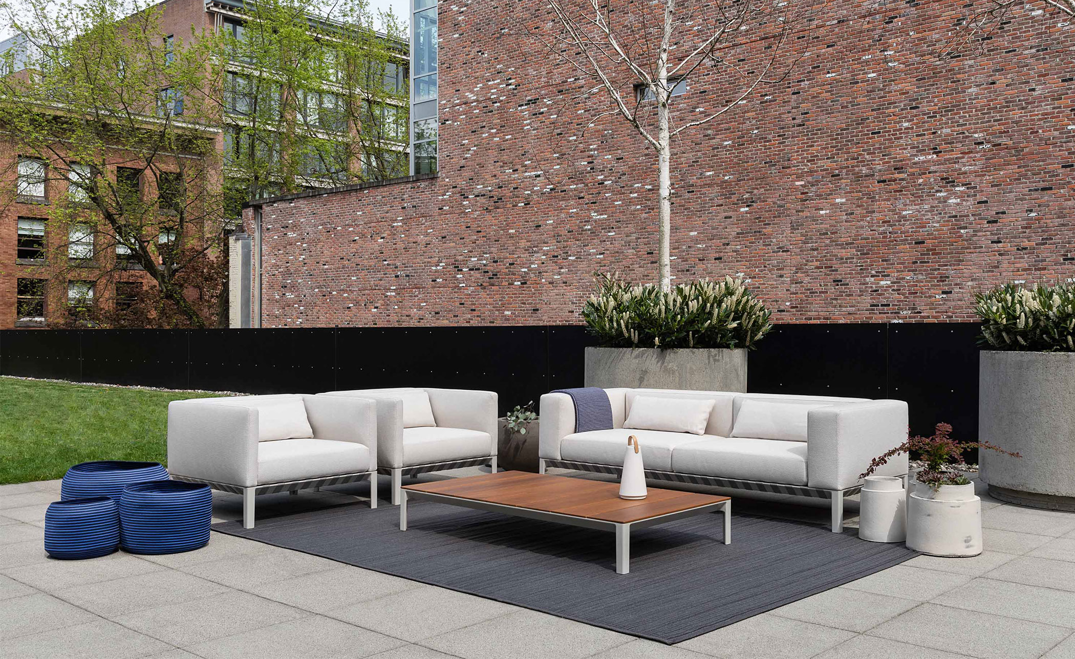 able outdoor 76 inch armless sofa