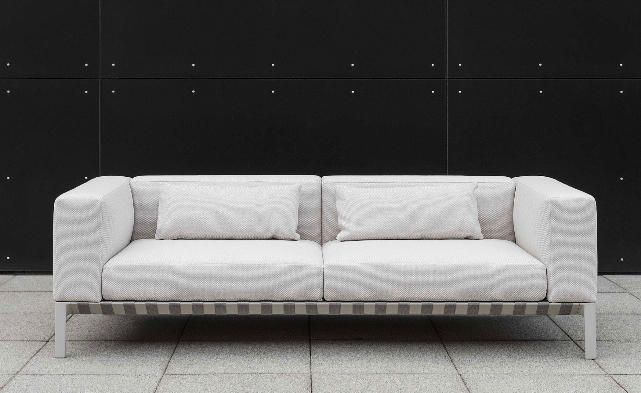 able outdoor 76 inch armless sofa