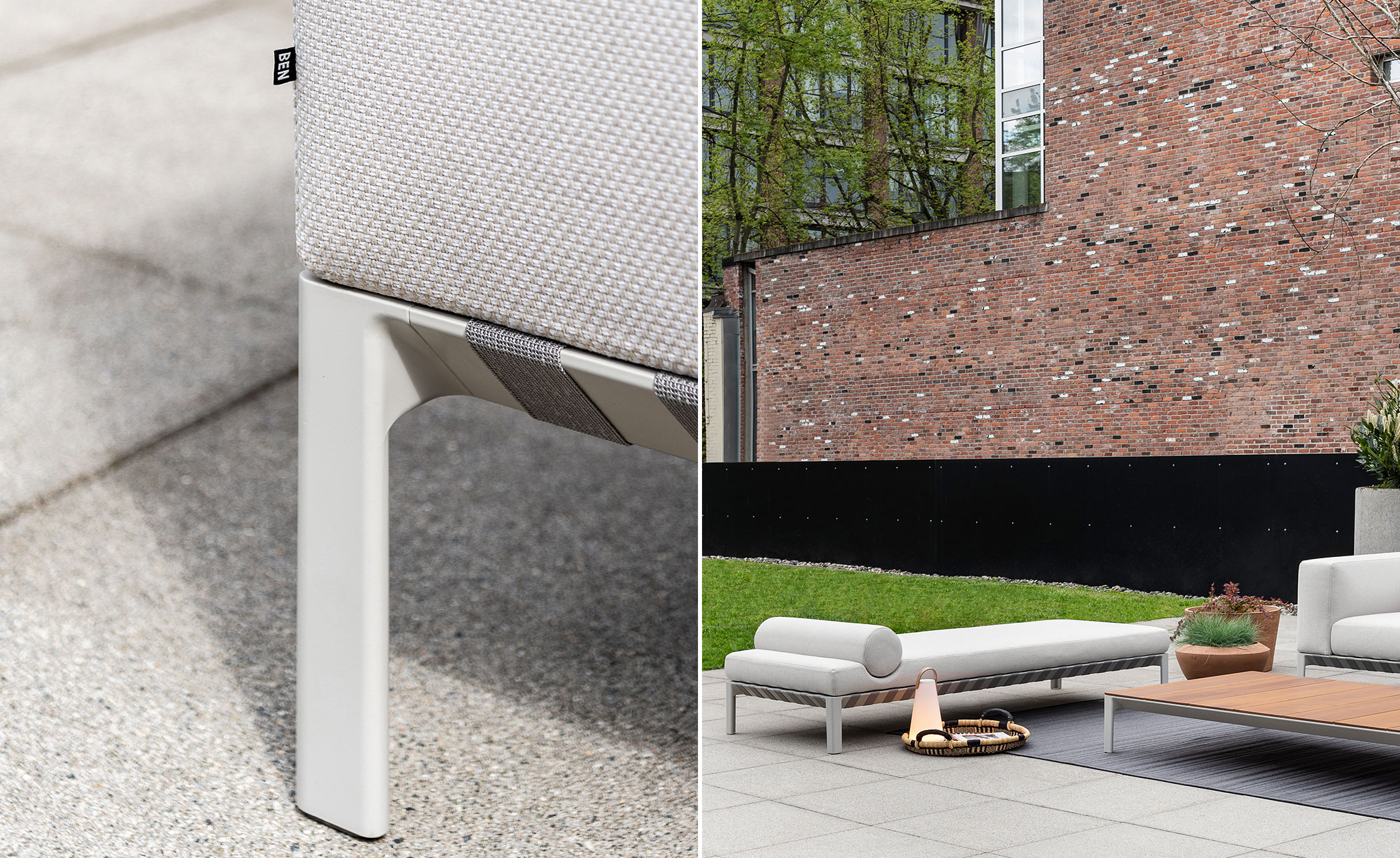 able outdoor 76 inch armless sofa