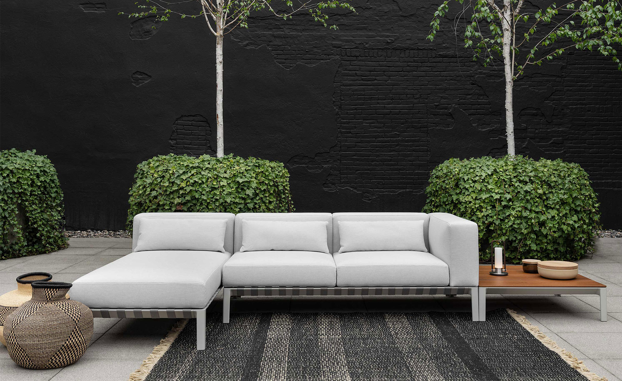 able outdoor 76 inch armless sofa