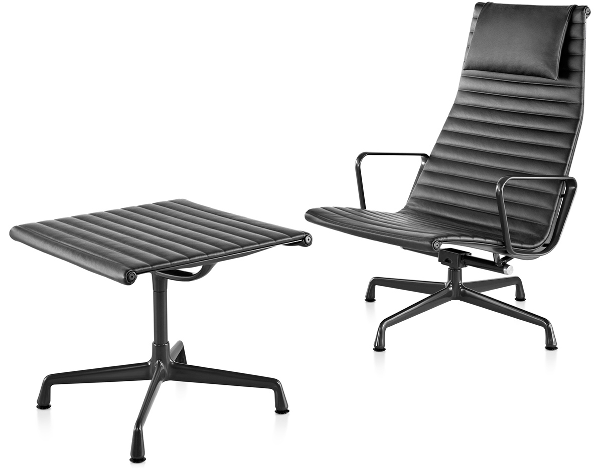 eames&reg; aluminum group lounge chair & ottoman