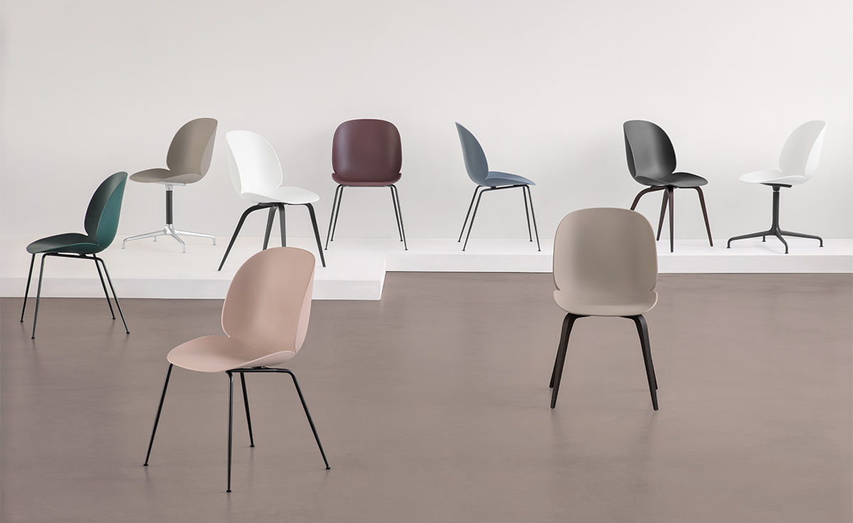 beetle dining chair with conic base