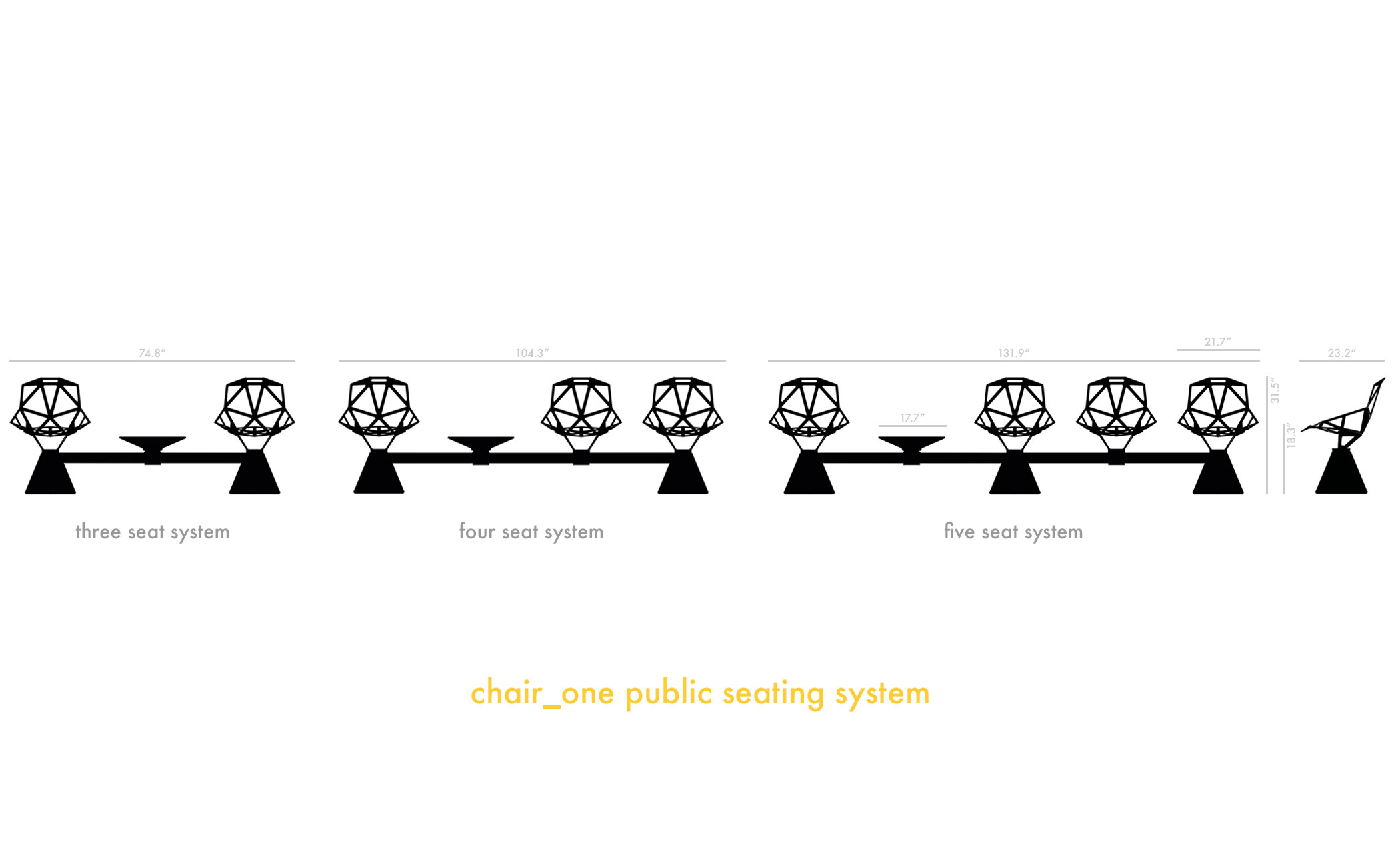 chair one 3-seat system
