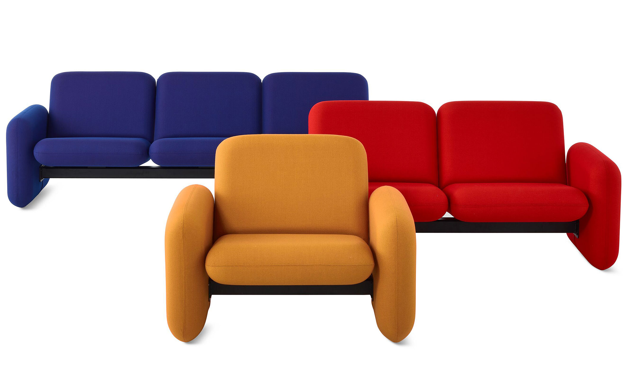 ray wilkes three seat chiclet sofa