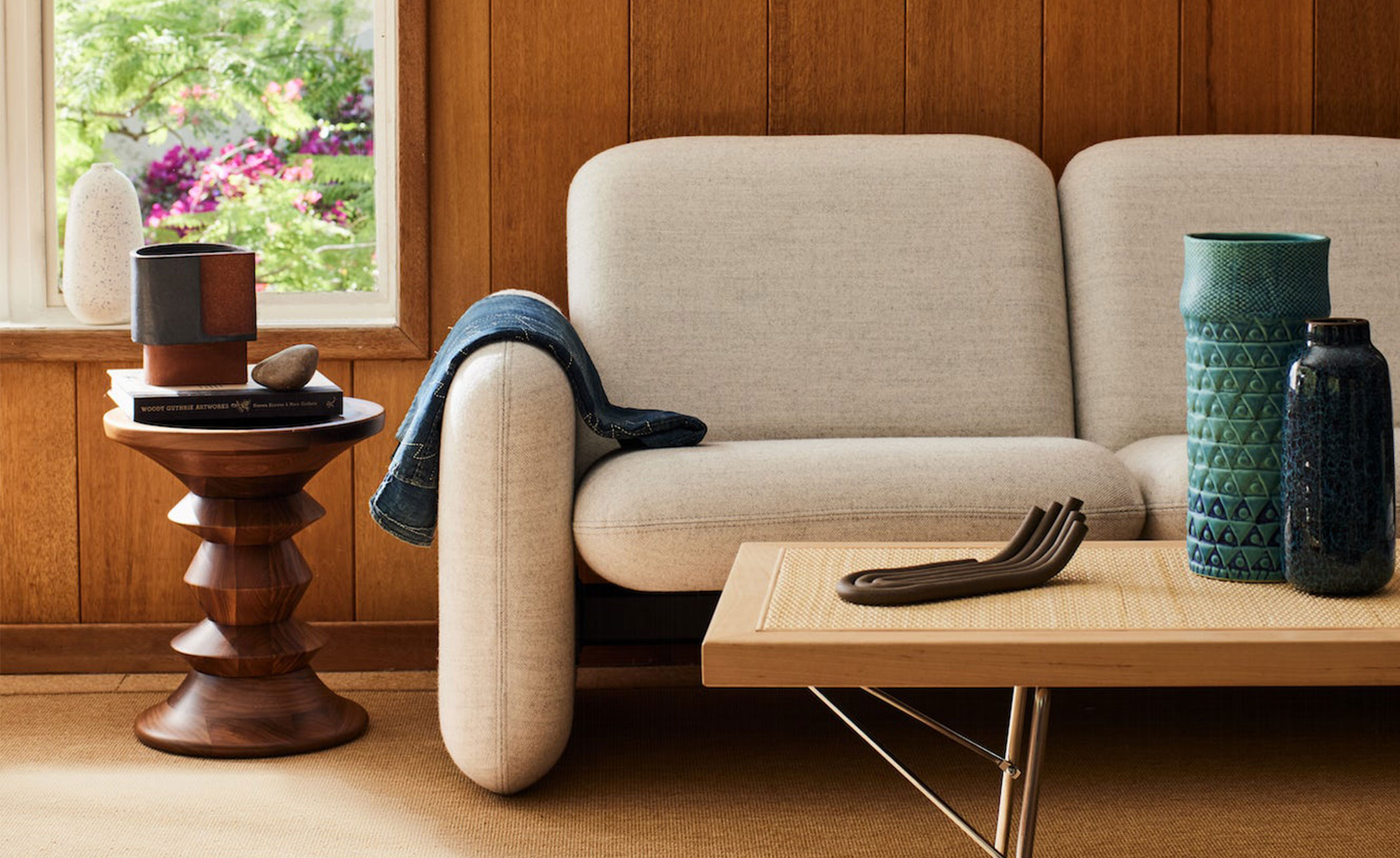 ray wilkes three seat chiclet sofa