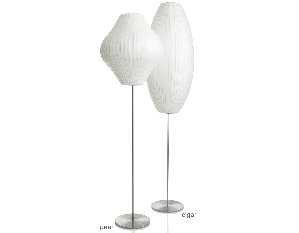 nelson™ cigar bubble floor lamp on lotus stand