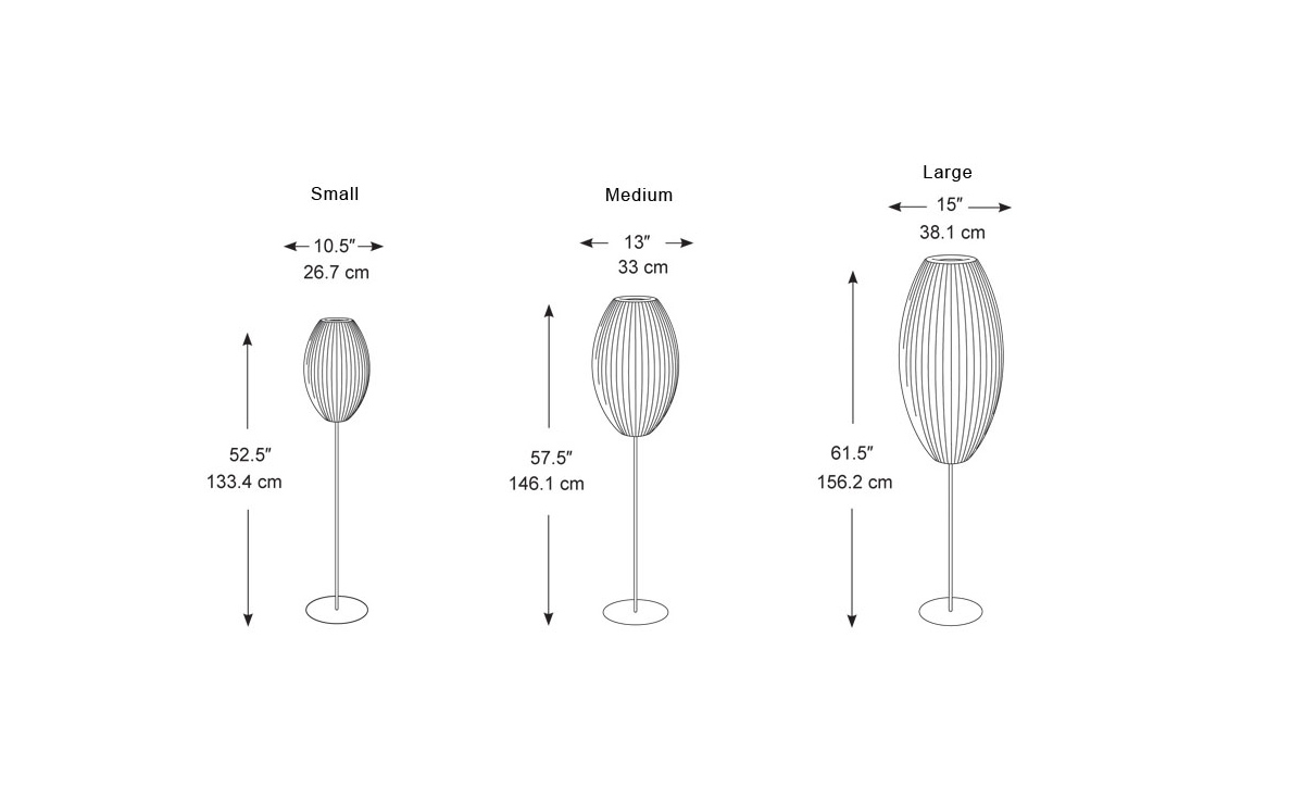 nelson™ cigar bubble floor lamp on lotus stand