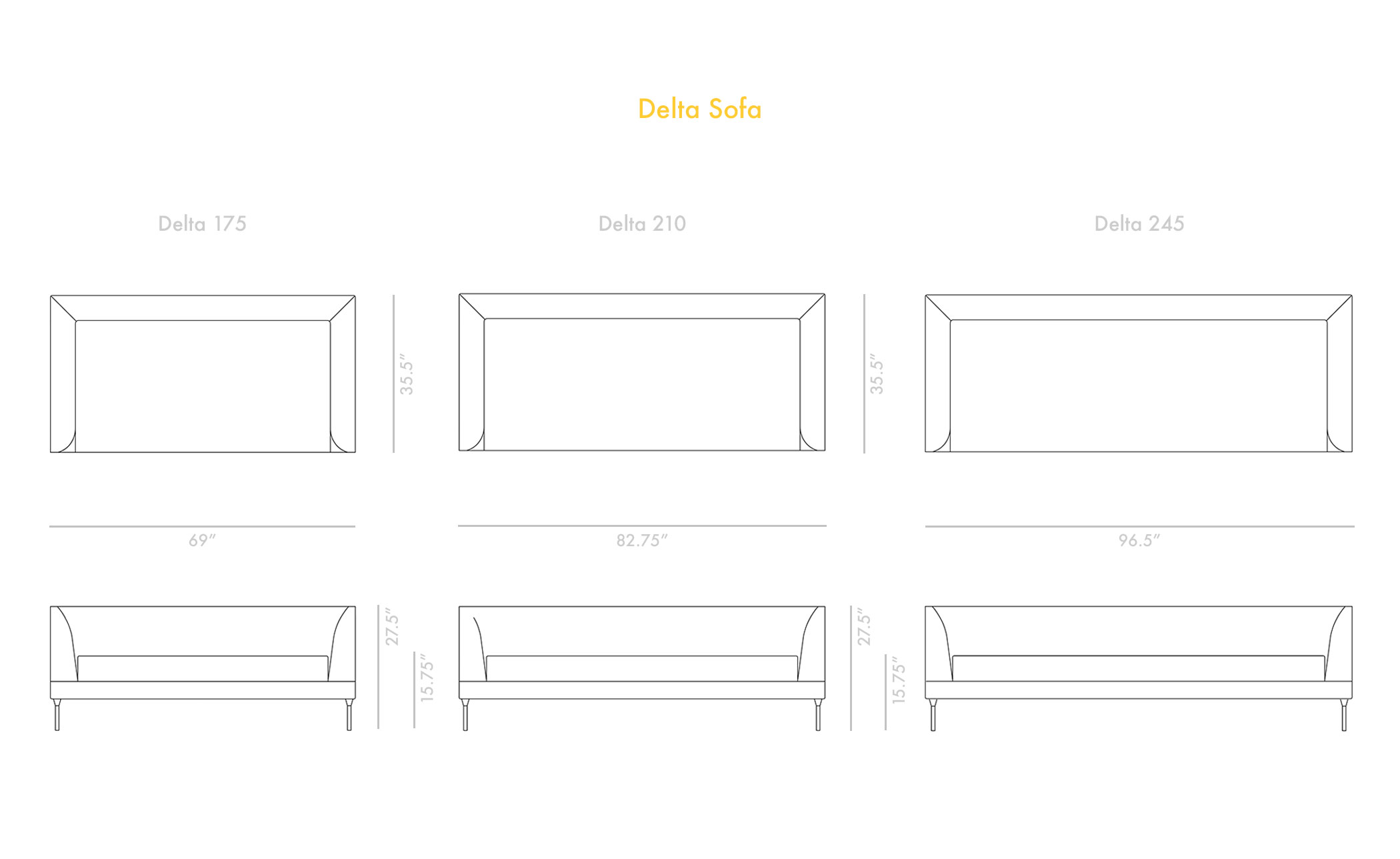 Delta 83 inch Sofa
