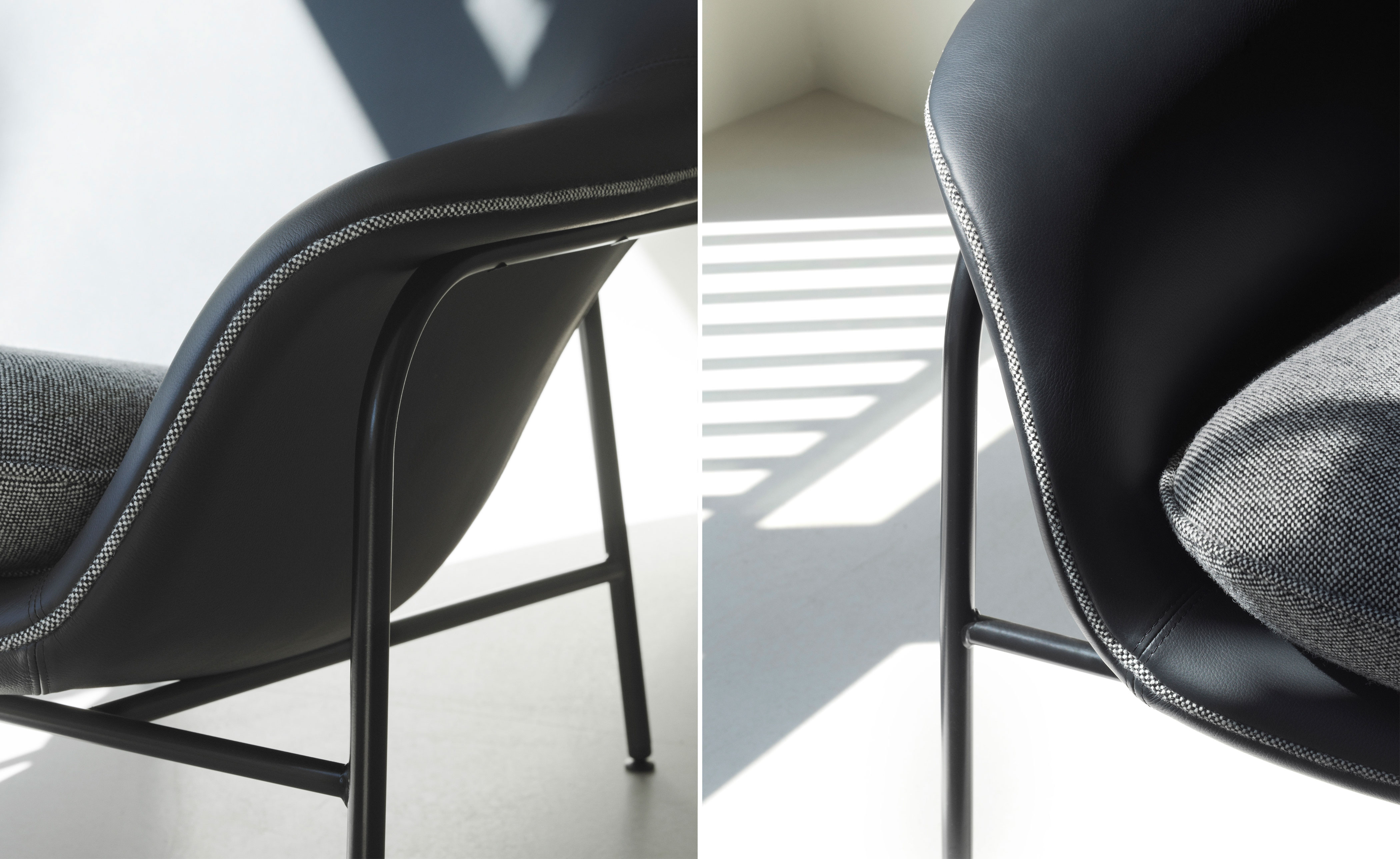 Drape High Back Lounge metal base