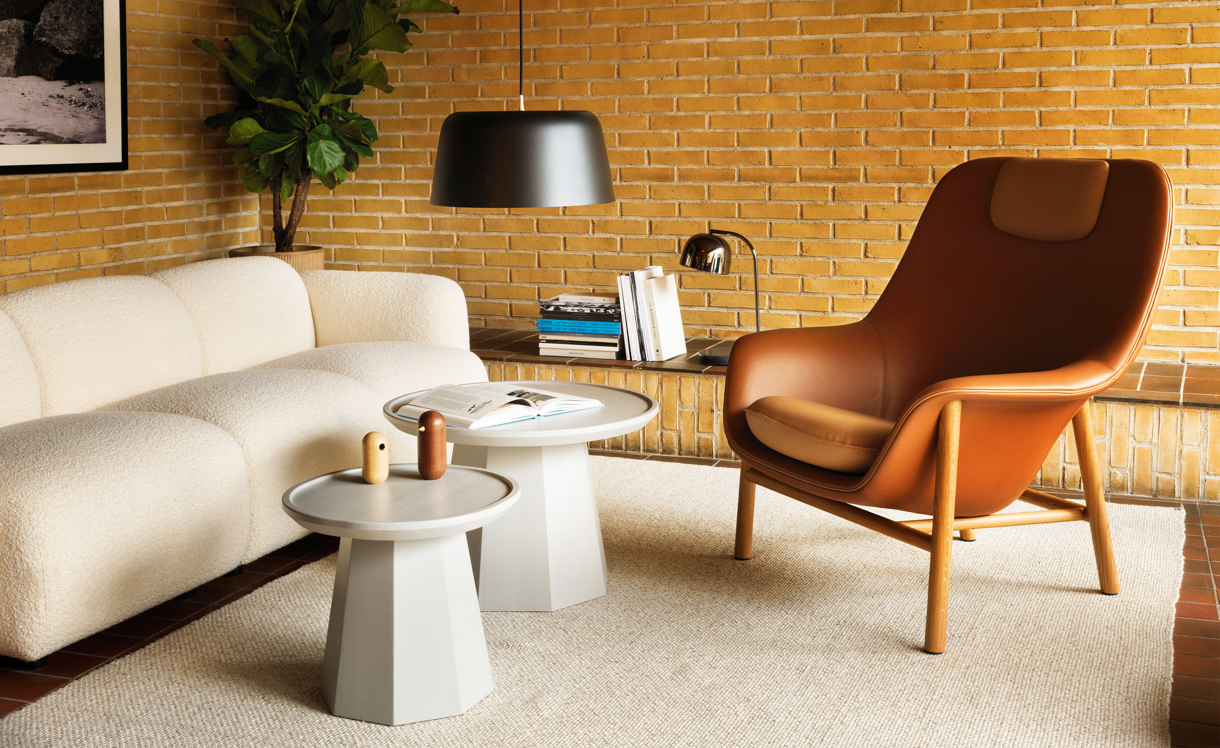 Drape High Back Lounge wood base