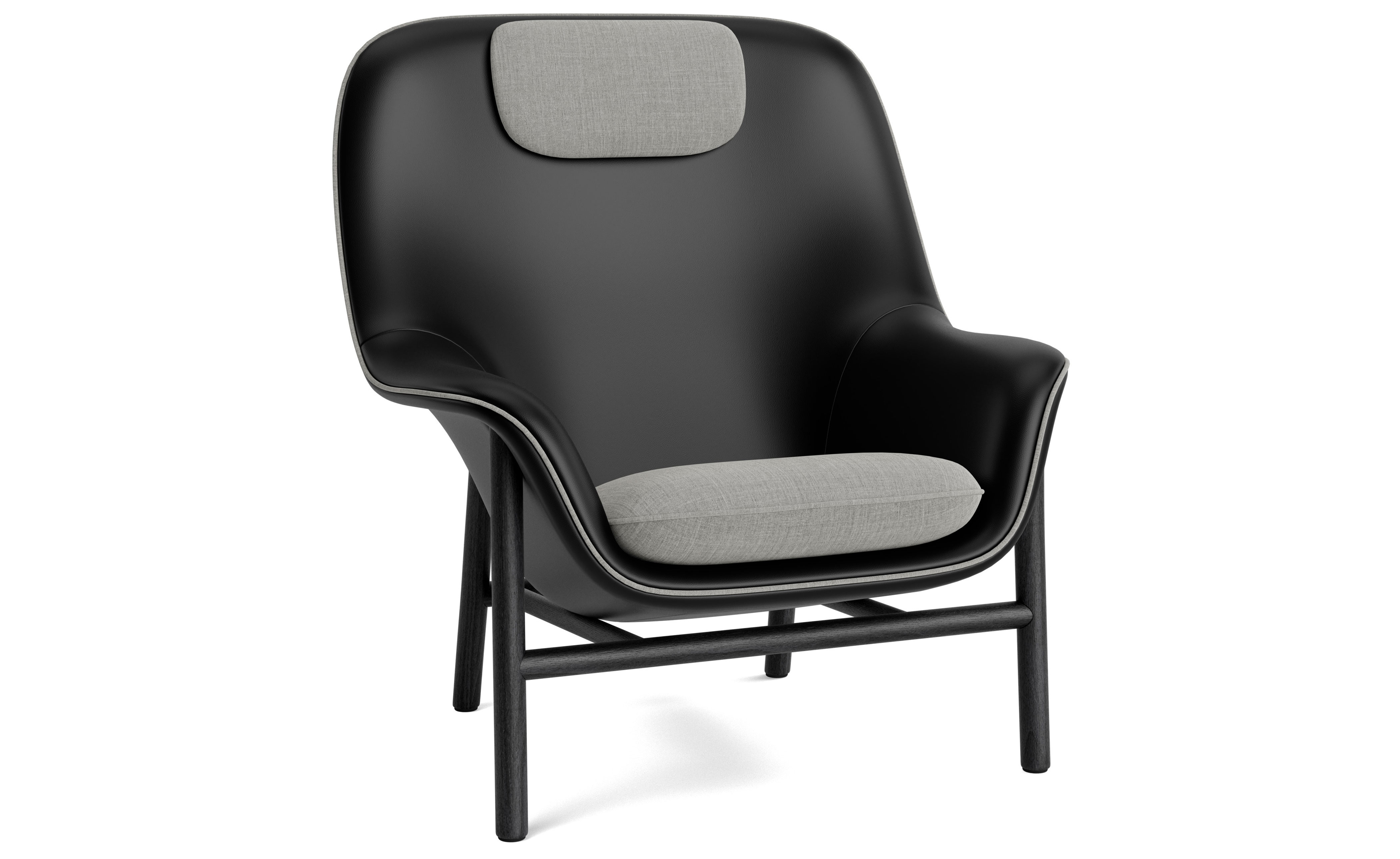 Drape High Back Lounge wood base