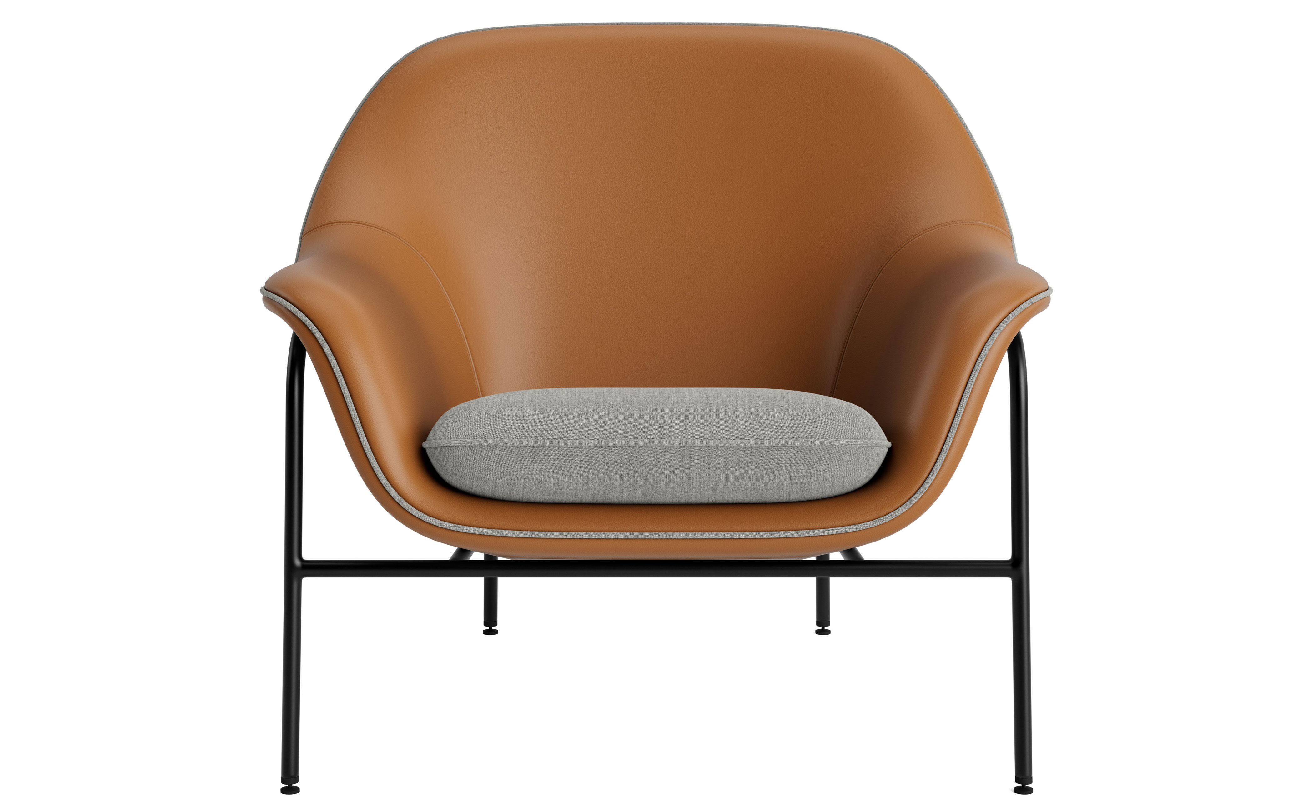 Drape Low Back Lounge metal base