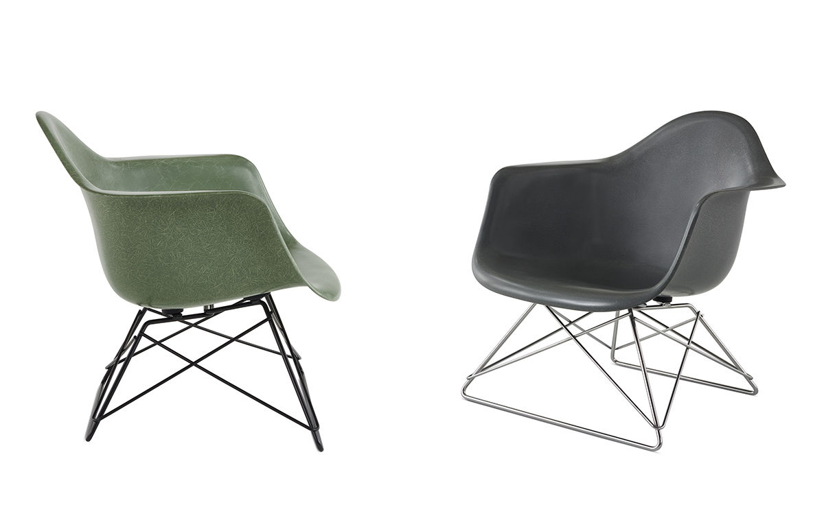 eames® molded fiberglass armchair with low wire base