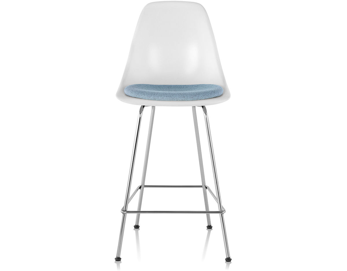 eames® molded fiberglass stool with seat pad