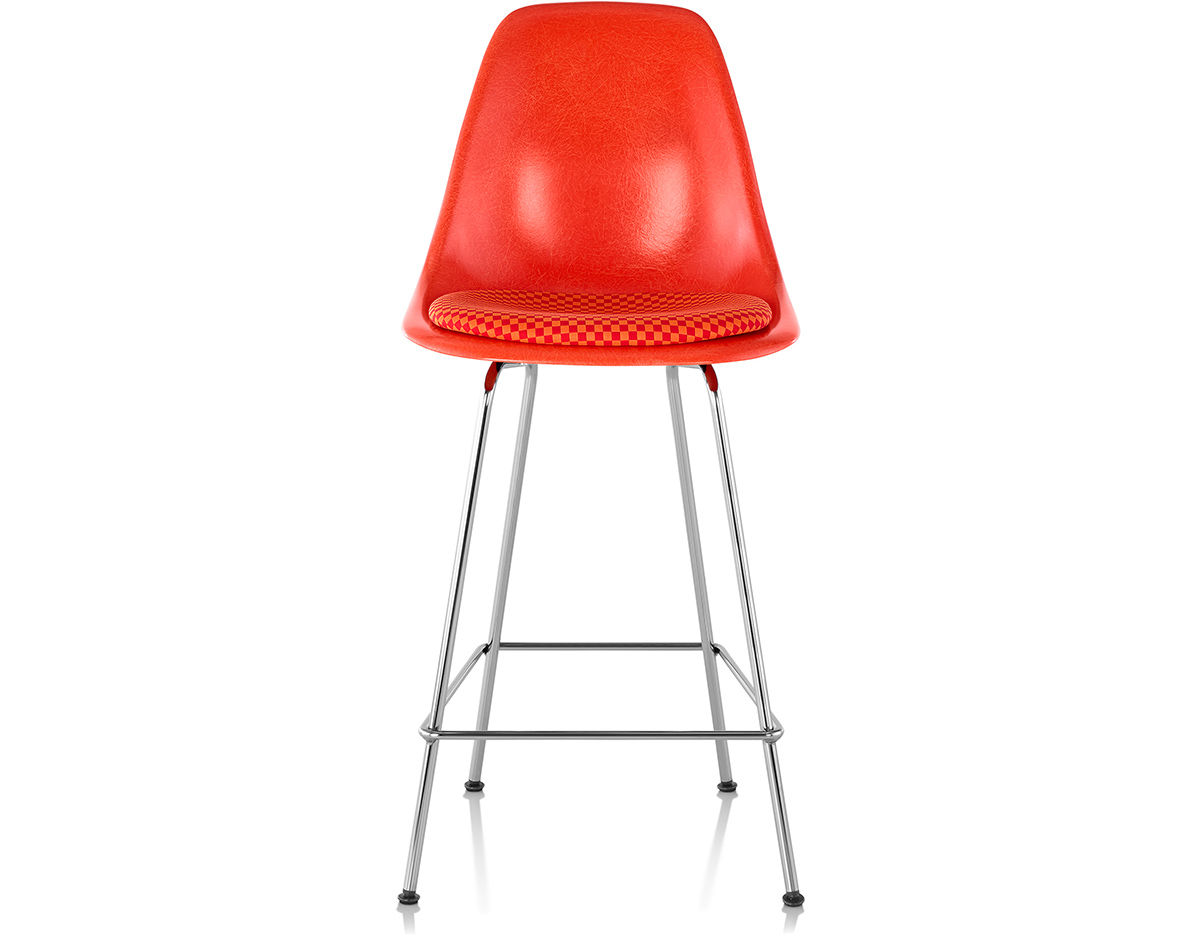 eames® molded fiberglass stool with seat pad