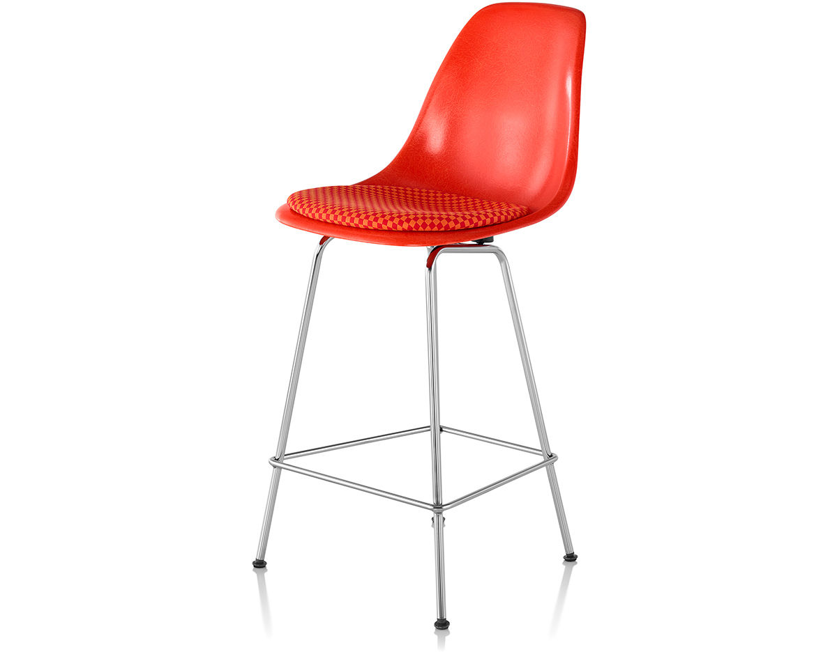 eames® molded fiberglass stool with seat pad