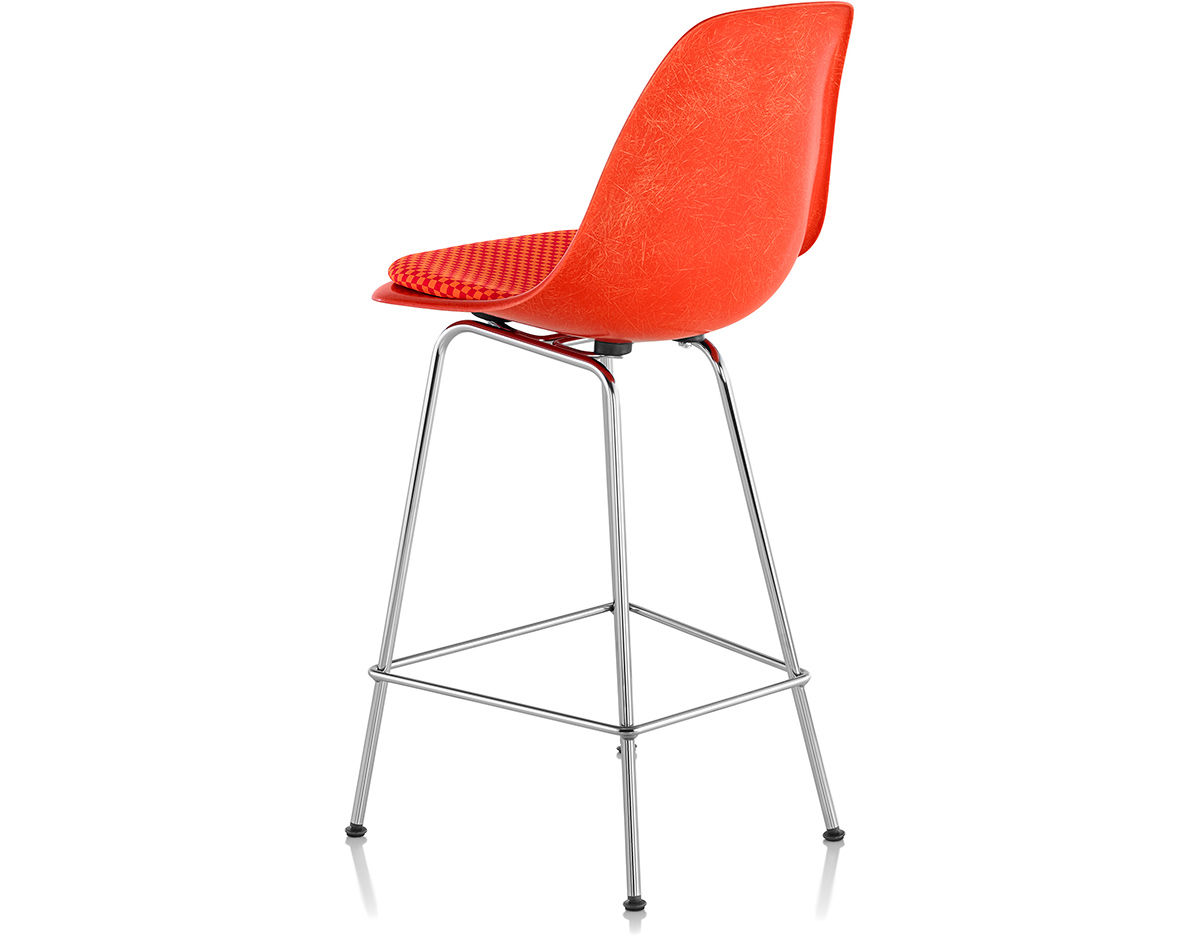 eames® molded fiberglass stool with seat pad