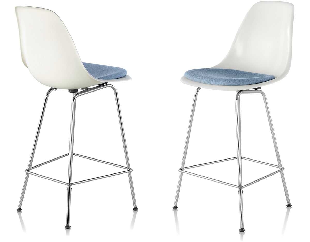 eames® molded fiberglass stool with seat pad