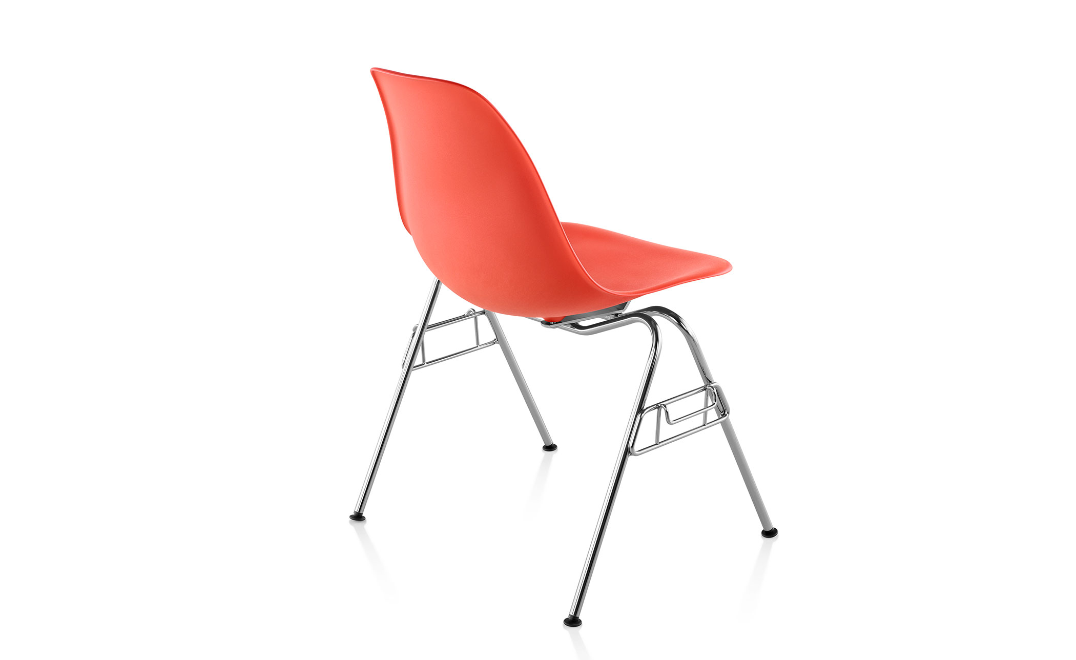eames® molded plastic side chair with stacking base