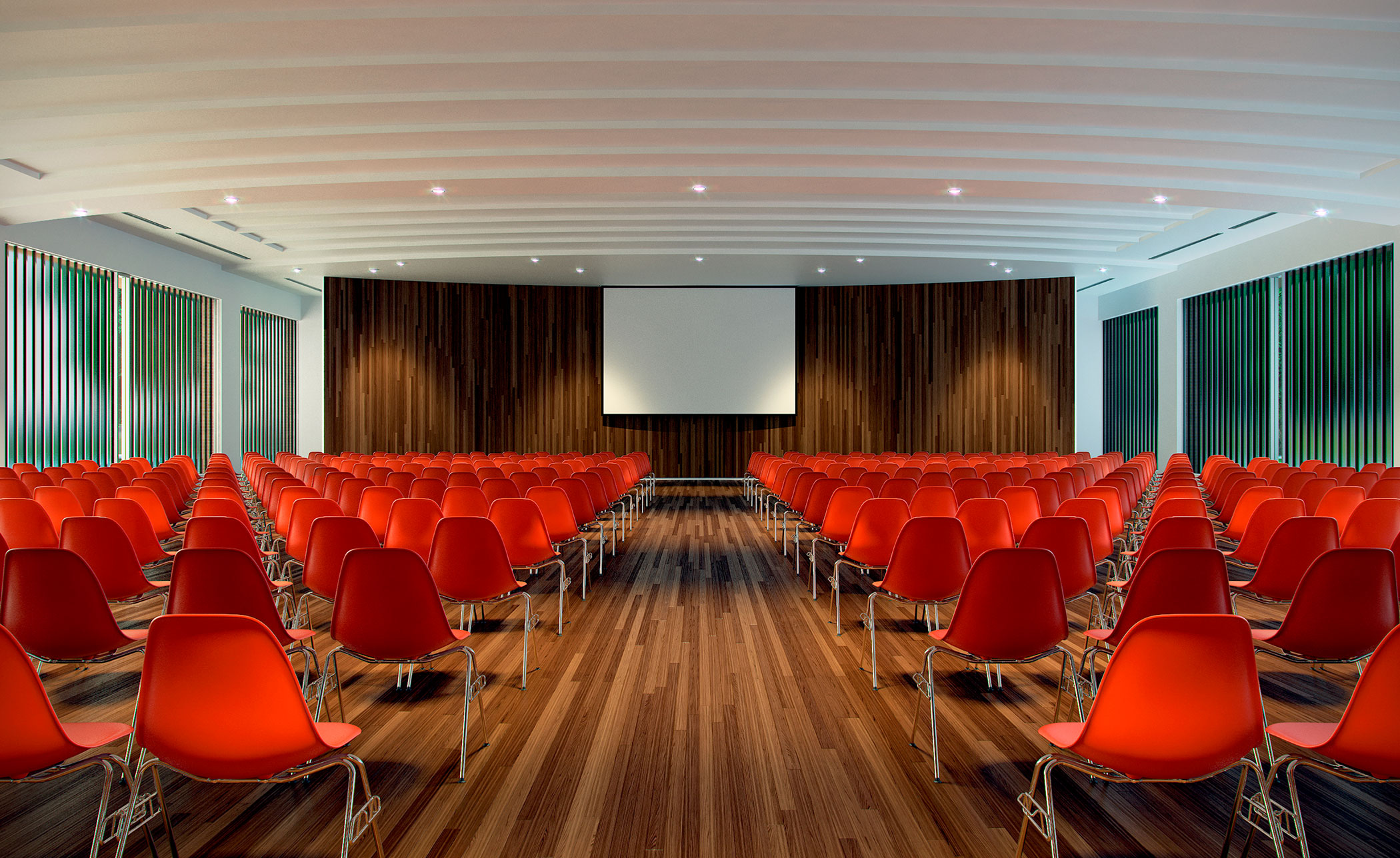 eames® molded plastic side chair with stacking base