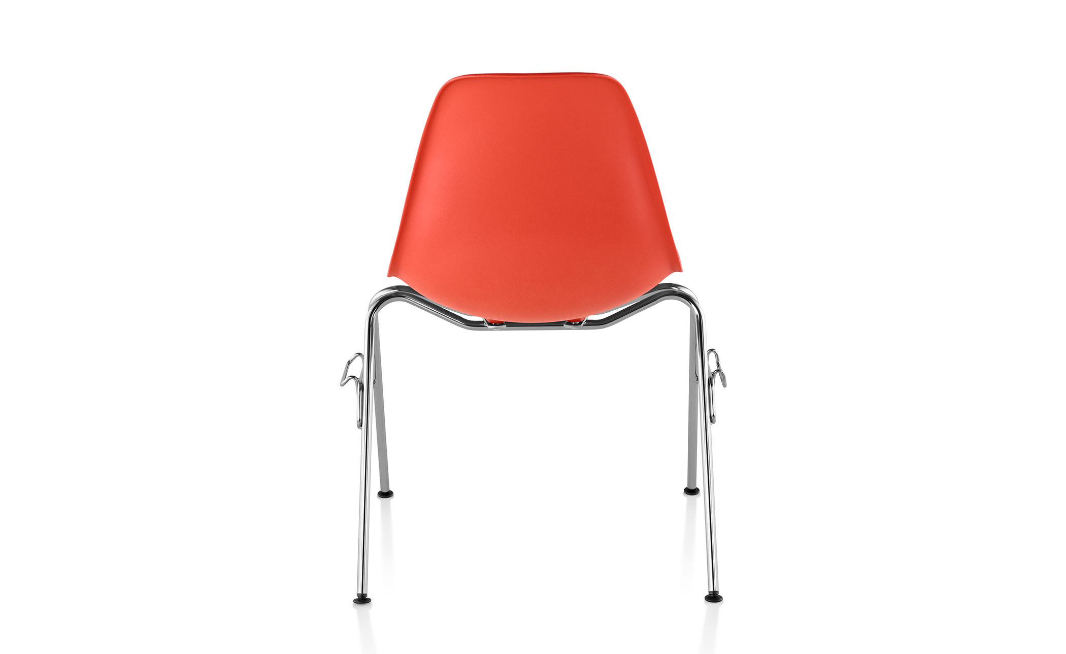eames® molded plastic side chair with stacking base