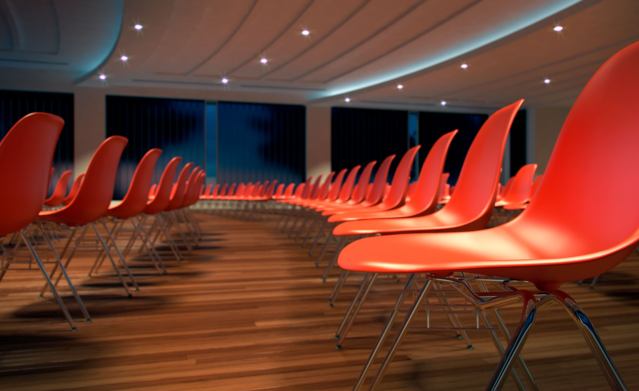 eames® molded plastic side chair with stacking base