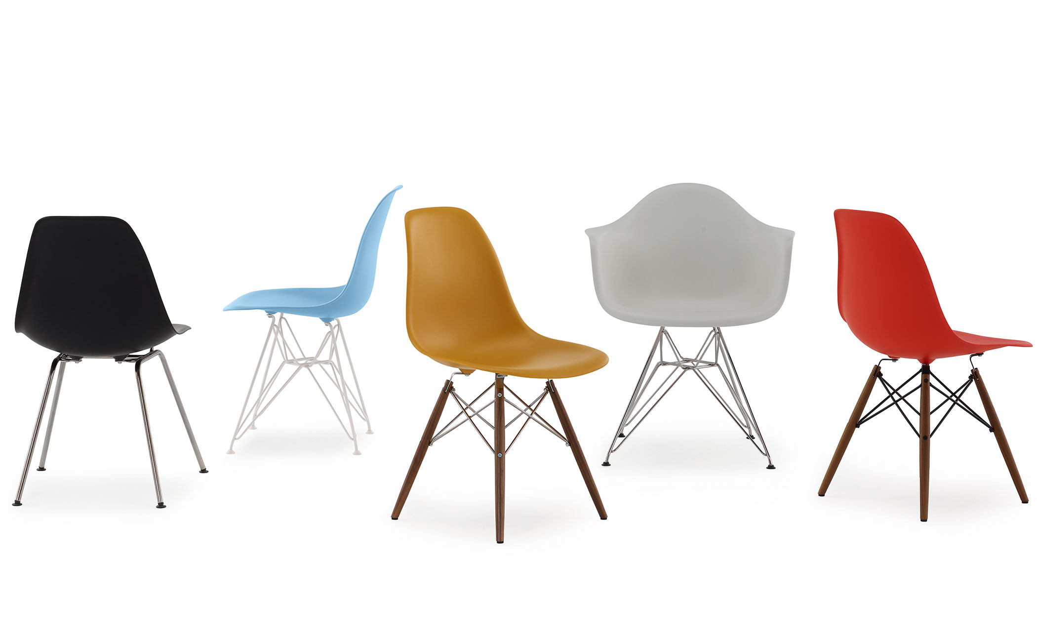 eames&reg; 4 leg base side chair with seat pad