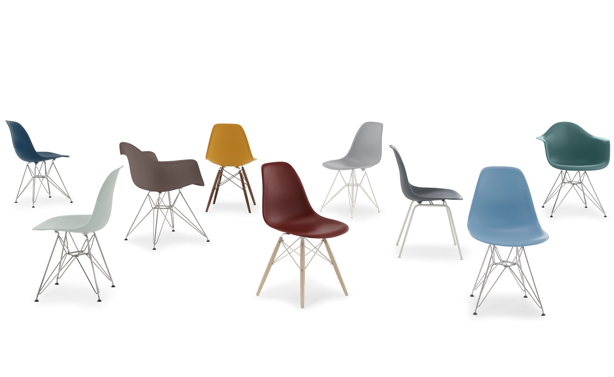 eames&reg; 4 leg base side chair with seat pad