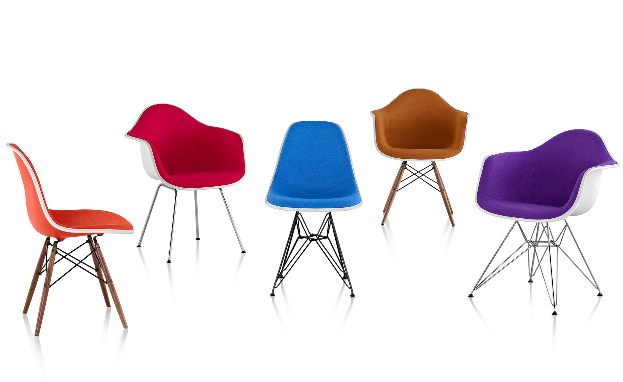 eames&reg; upholstered side chair with dowel base
