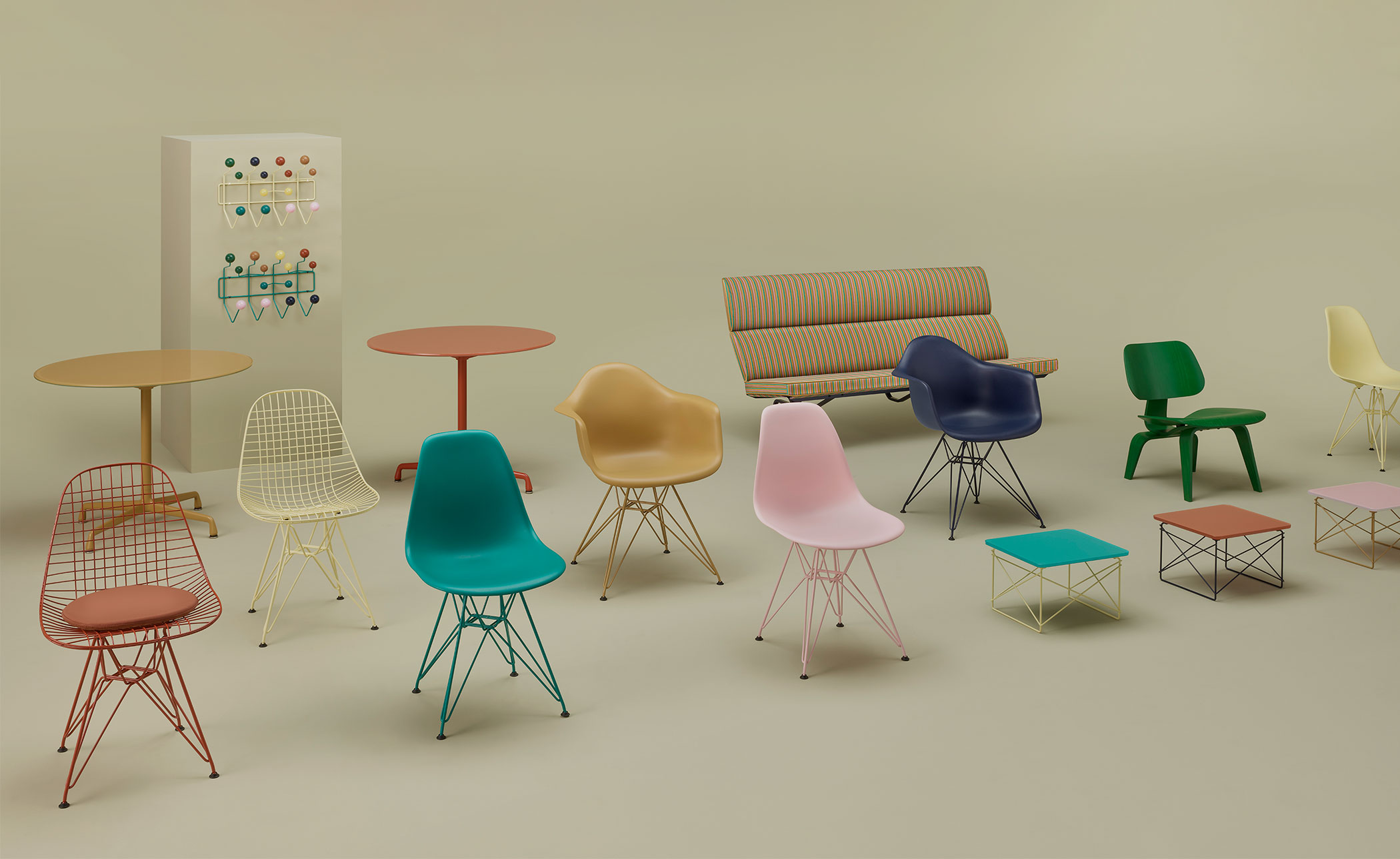 eames molded plastic armchair, herman miller x hay