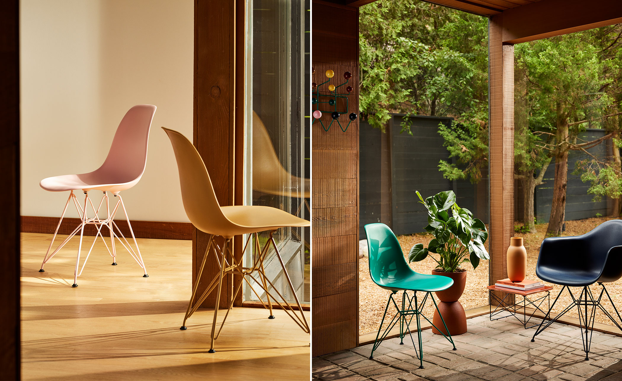 eames molded plastic armchair, herman miller x hay