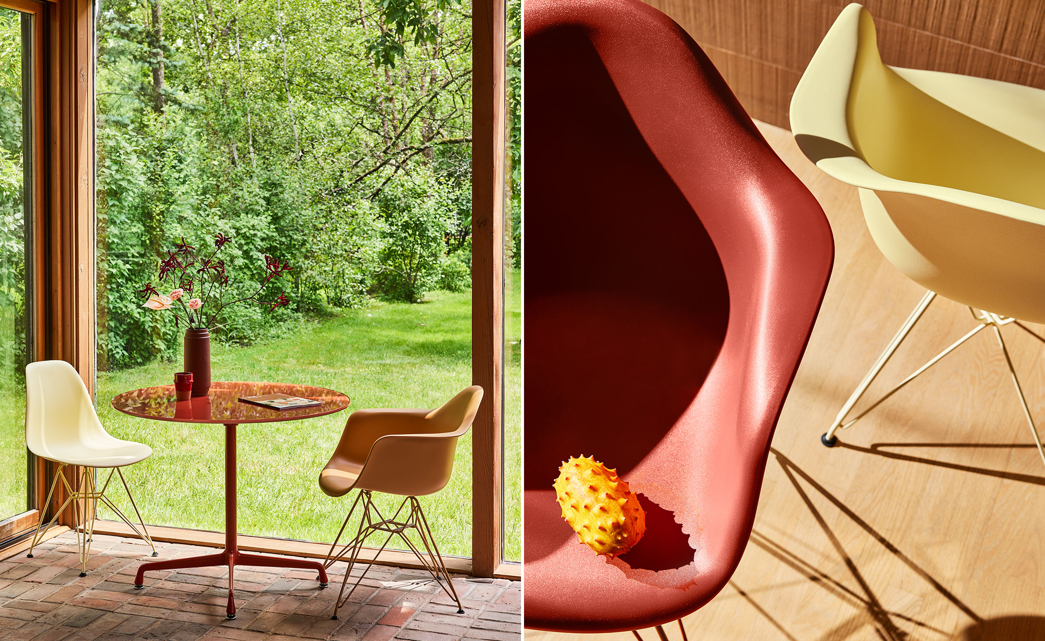 eames molded plastic side chair, herman miller x hay