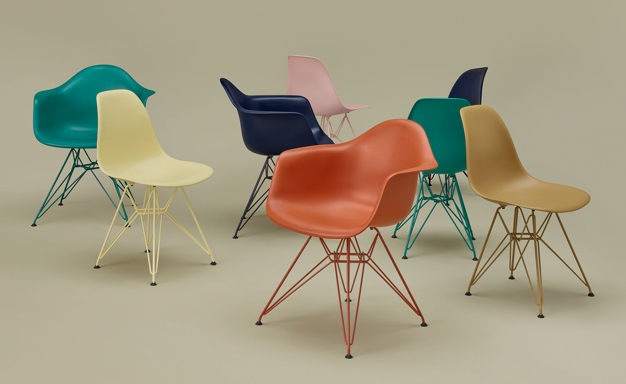 eames molded plastic side chair, herman miller x hay