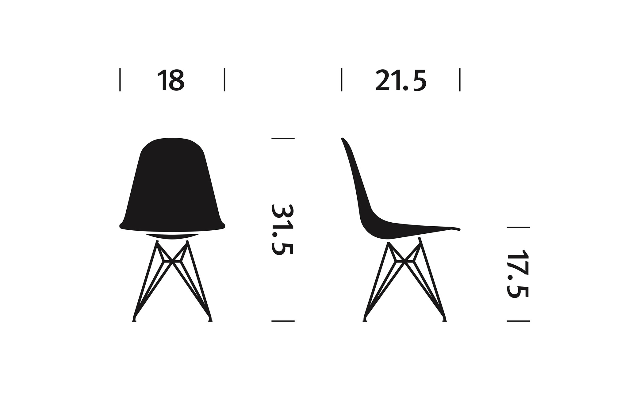 eames&reg; wire base side chair with seat pad