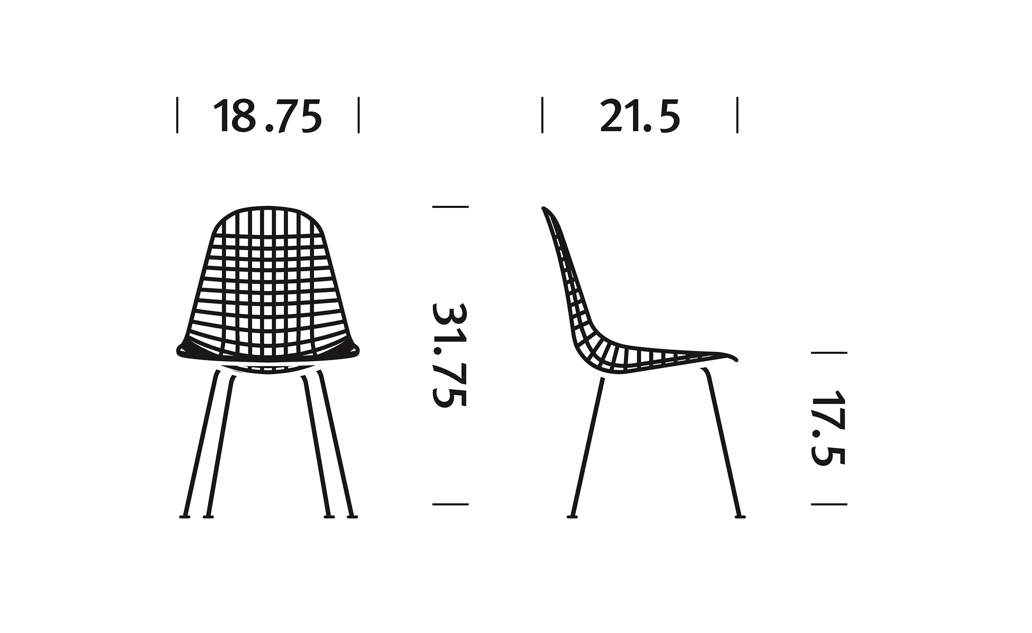 eames&reg; wire chair with 4 leg base