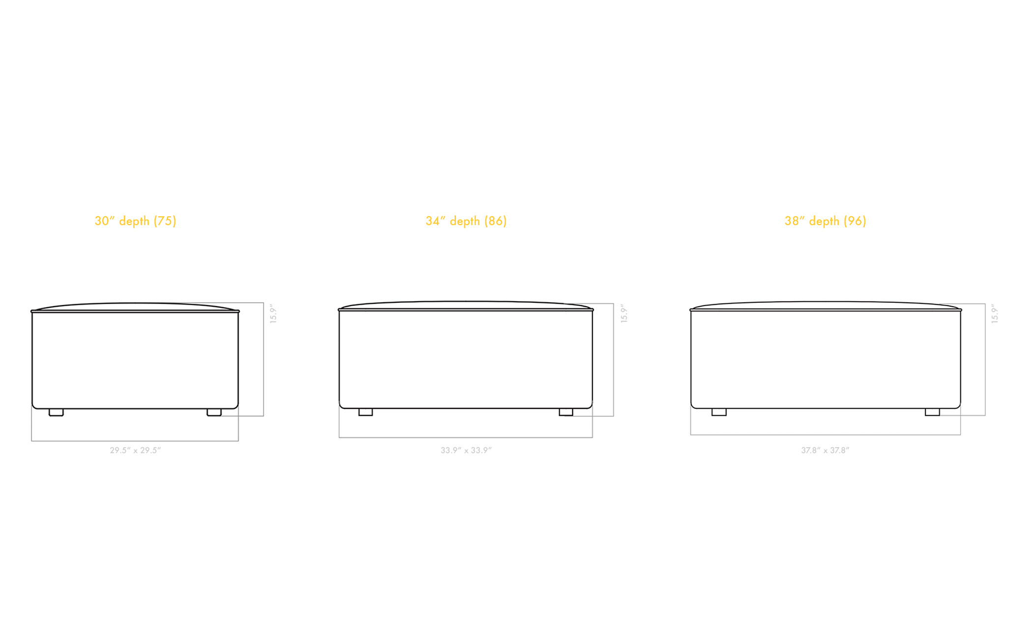 Eave Pouf 34" depth