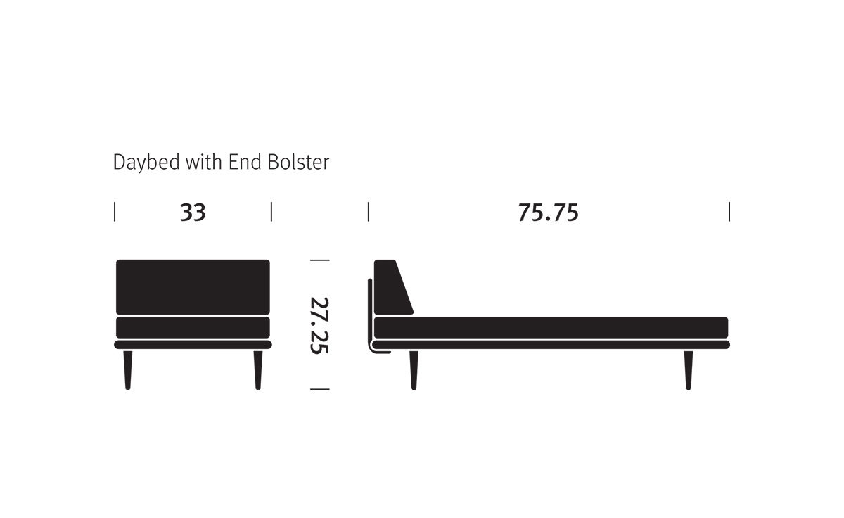 nelson™ daybed with end bolster & hairpin legs