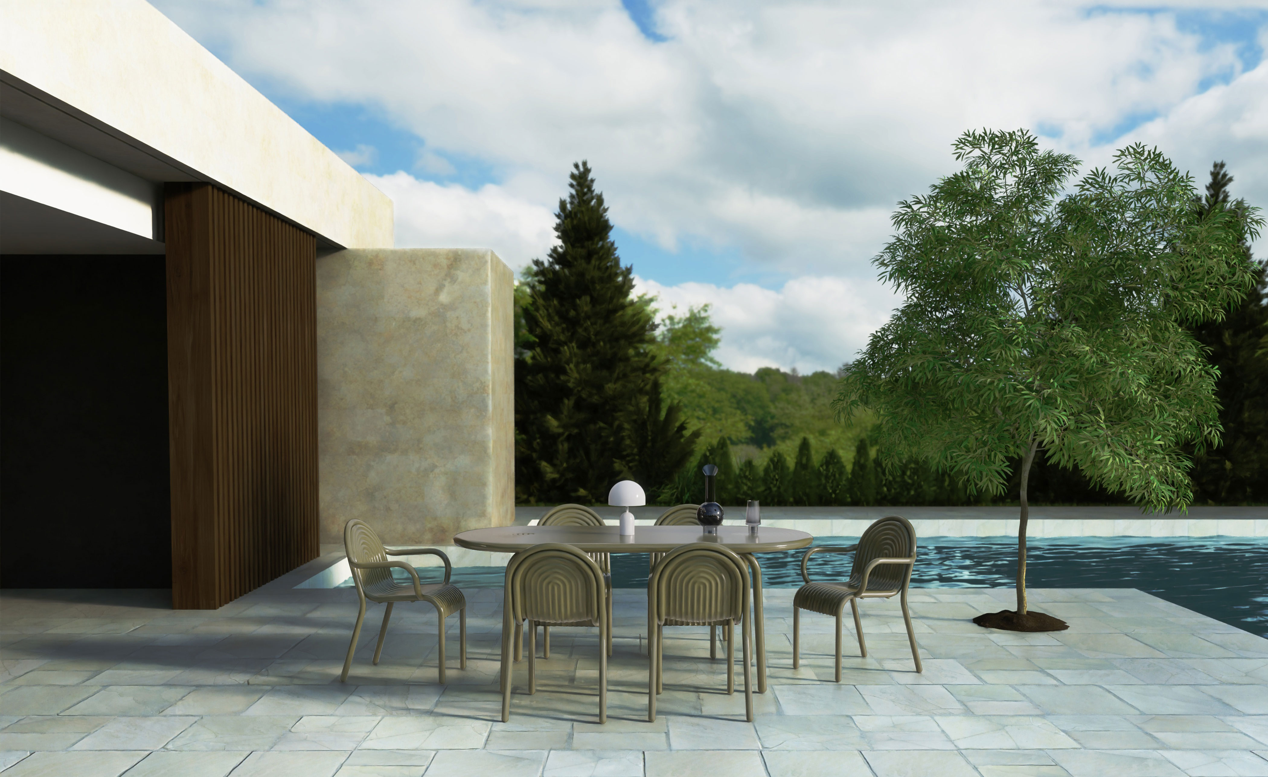 Groove Outdoor Side Chair Set of 2