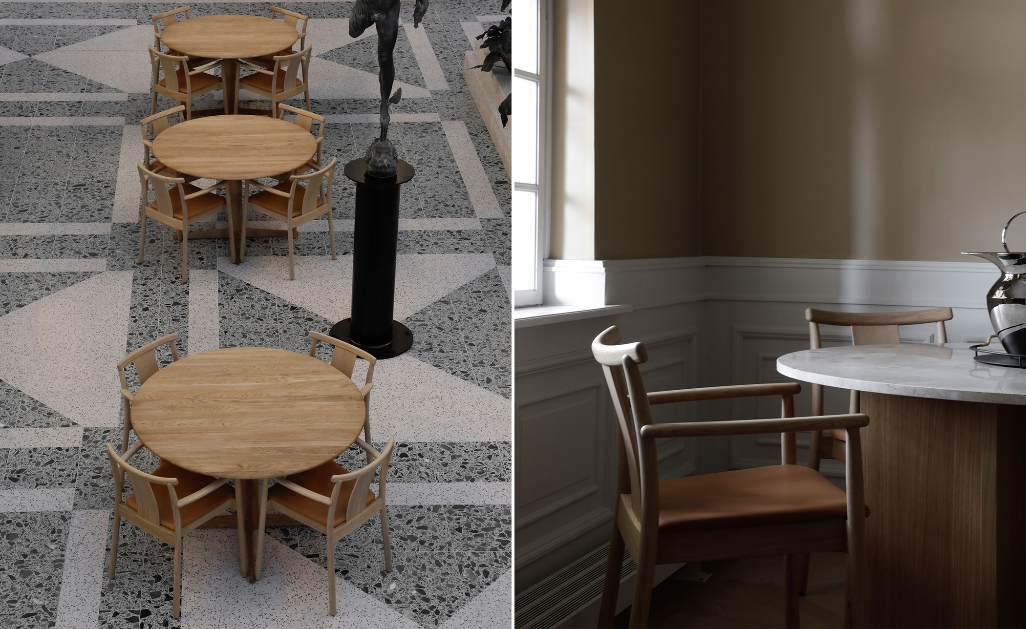 Merkur Dining Armchair with upholstered seat