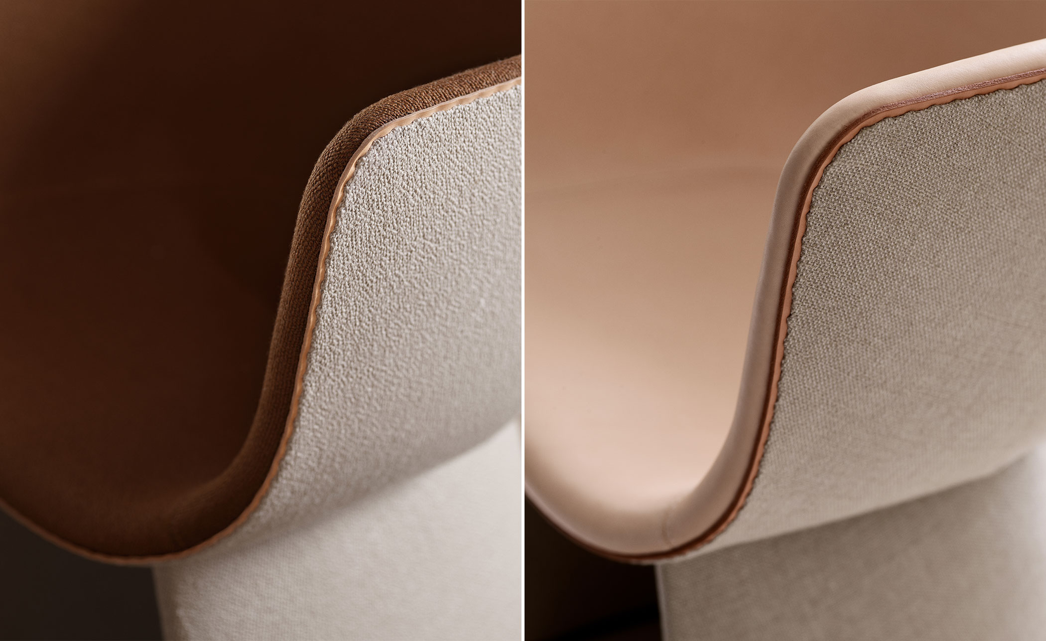 Monolit Dining Chair with leather piping