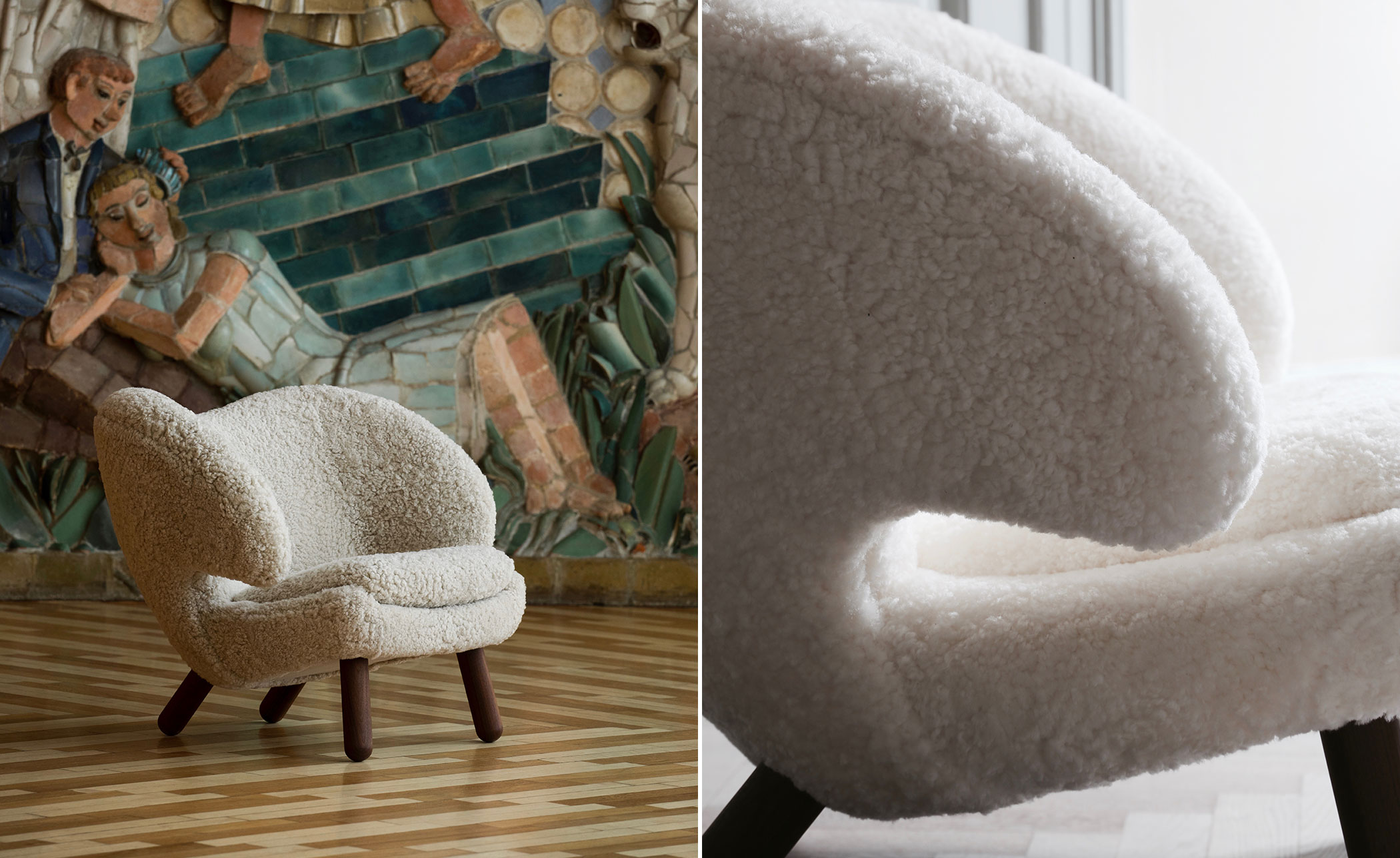 Pelican Chair with Sheepskin