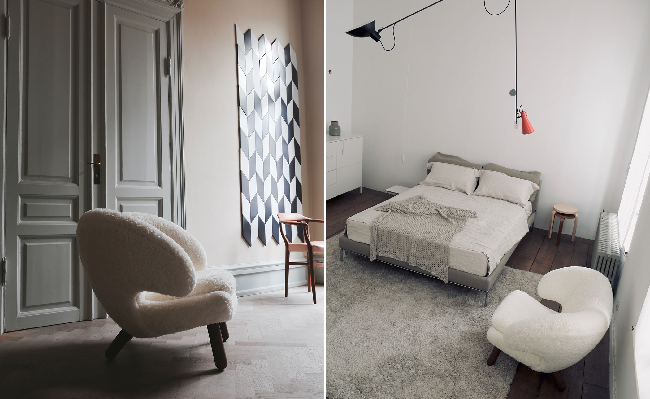 Pelican Chair with Sheepskin