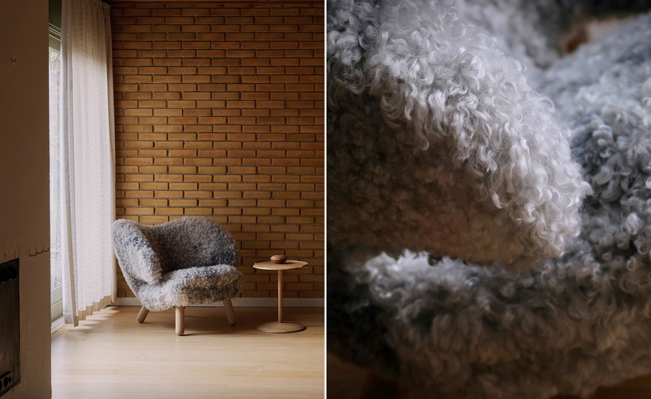 Pelican Chair with Sheepskin