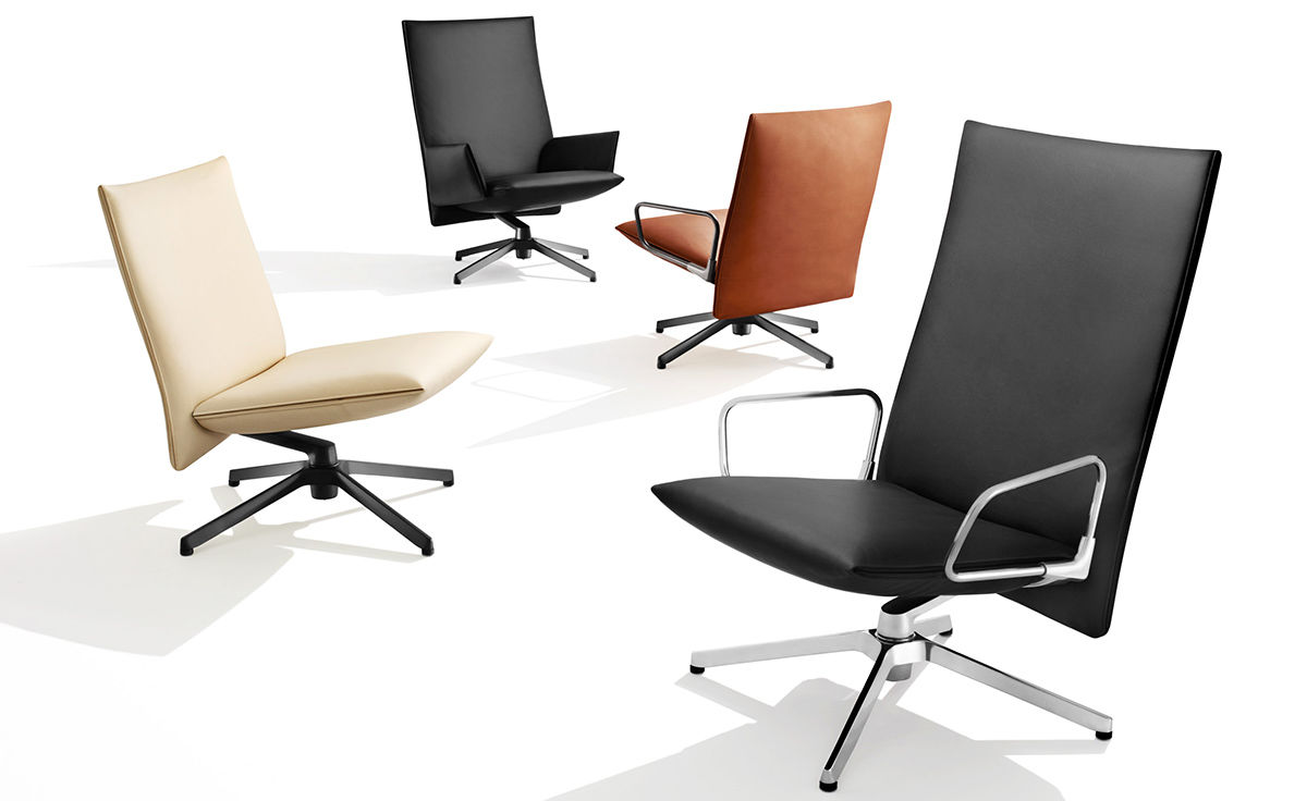 pilot low back lounge chair with loop arms